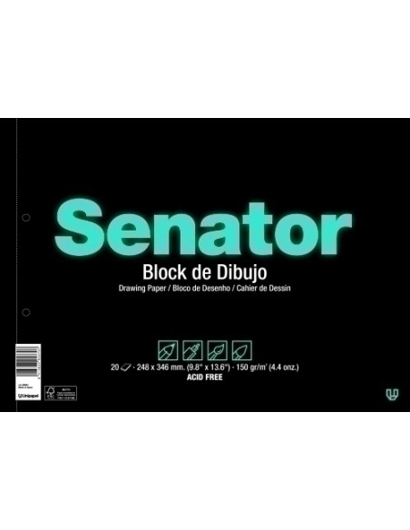BLOC DIBUJO SENATOR Fº PROL. 20h 2T - Pack de 10 unidades